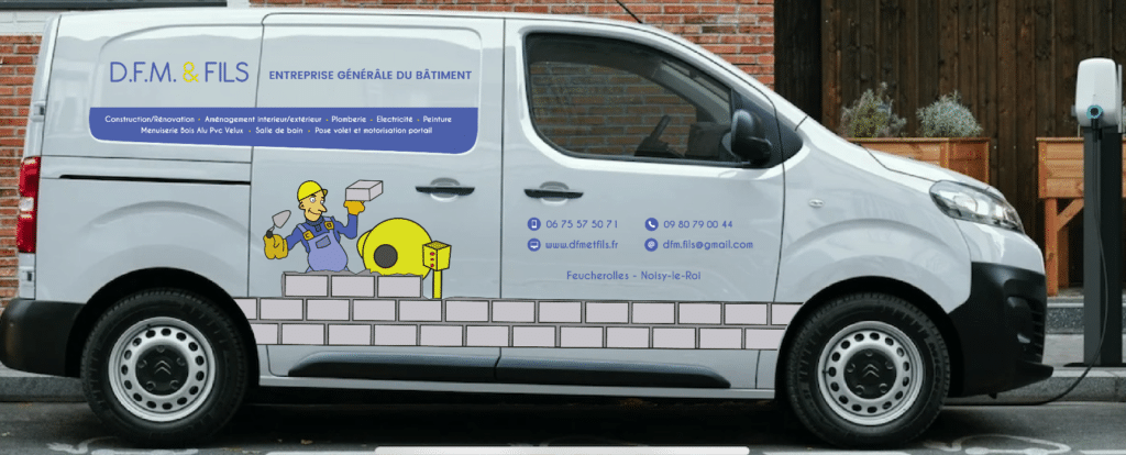 communication camion - entreprise du batiment